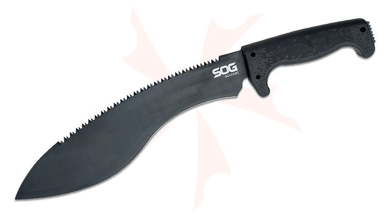 SOG SOGfari Kukri Sawback Machete 12 inch Blade, Kraton Handles