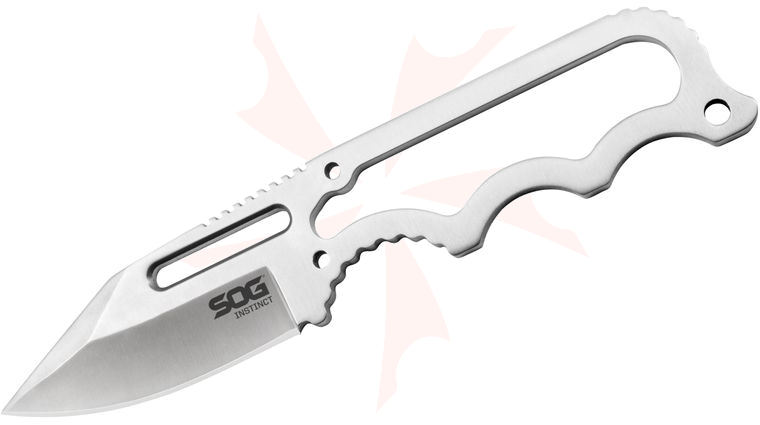 SOG Instinct Neck Knife 2.3 inch Satin Plain Blade, Stainless Steel Handle