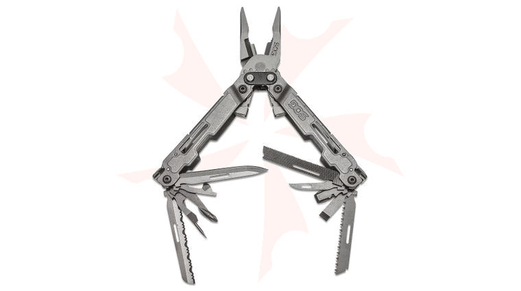 SOG PowerAccess Deluxe Multi-Tool with 21 Tools and 12-Piece Bit Kit, Nylon Sheath