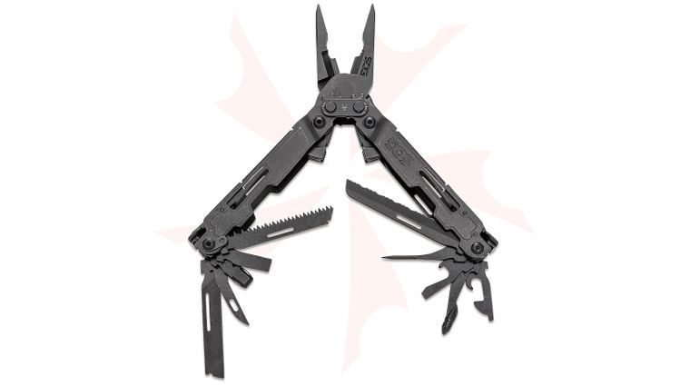 SOG PowerAccess Deluxe Multi-Tool (Black) with 21 Tools and 12-Piece Bit Kit, Nylon Sheath