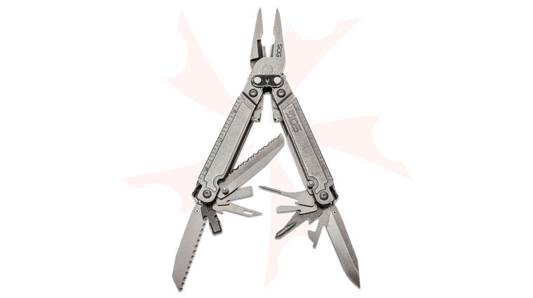 SOG PowerAccess Assist Multi-Tool (Stonewashed) with 21 Tools and 12-Piece Bit Kit, Nylon Sheath