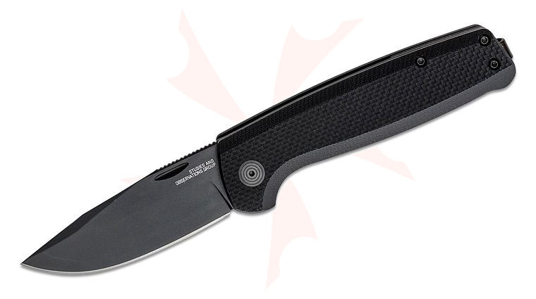 SOG Terminus SJ Slipjoint Folding Knife 2.9 inch Black Cryo D2 Clip Point Blade, Black G10 Handles