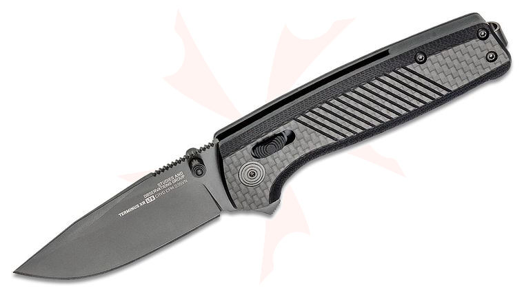 SOG Terminus XR LTE Flipper Knife 2.95 inch Graphite TiNi S35VN Clip Point Blade, Carbon Fiber Handles - XR Lock
