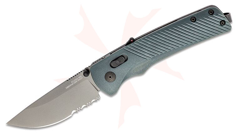 SOG Flash AT Urban Gray Assisted Folding Knife 3.45 inch D2 Black Combo Blade, Gray GRN Handles