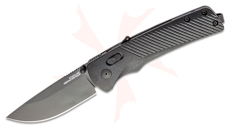 SOG Flash AT Blackout Assisted Folding Knife 3.45 inch D2 Black Plain Blade, Black GRN Handles
