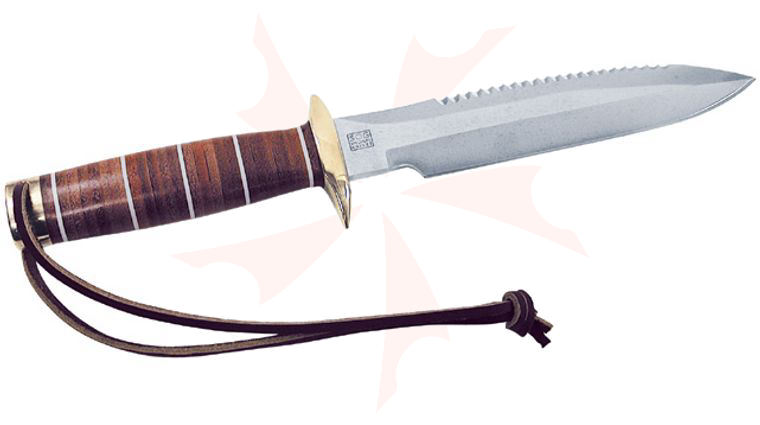 SOG Scuba / Demo Fixed Blade with Leather Washer Handle 7-3/4