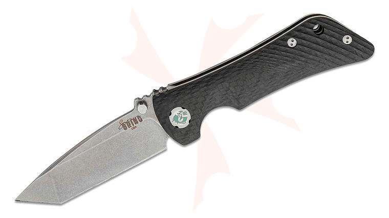 Southern Grind Spider Monkey Folding Knife 3.25 inch S35VN Stonewashed Tanto Blade, Carbon Fiber Handles