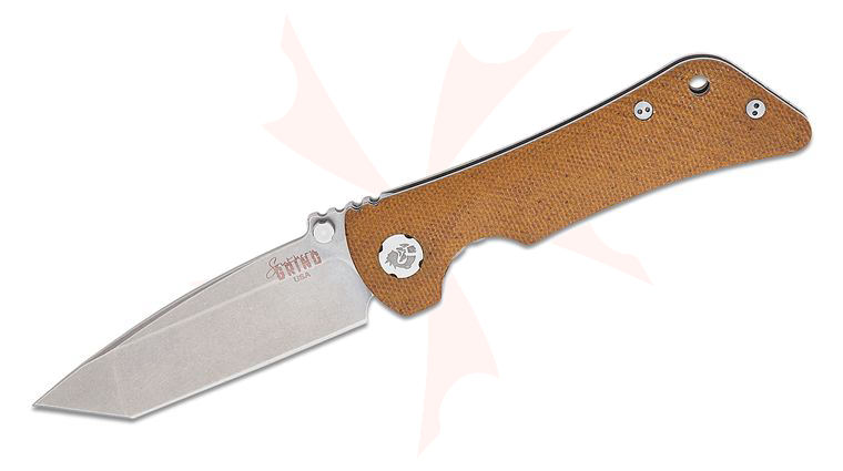 Southern Grind Spider Monkey Liner Lock Folding Knife 3.25 inch S35VN Tumbled Satin Tanto Blade, Natural Micarta Handles