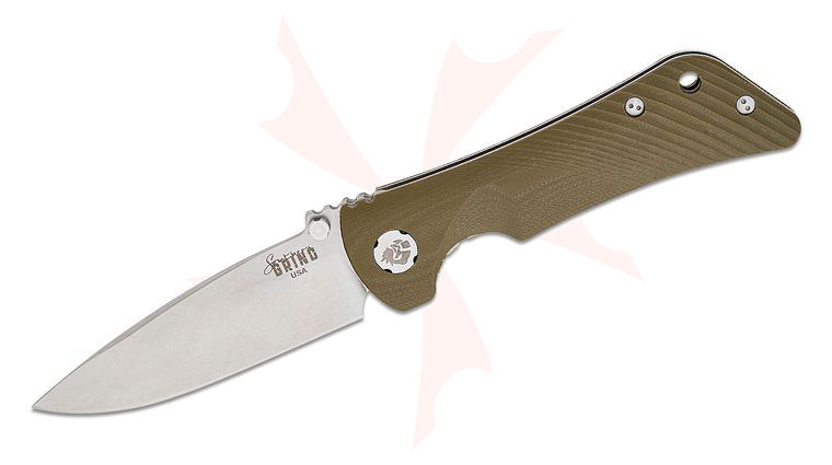 Southern Grind Spider Monkey Liner Lock Folding Knife 3.25 inch CPM-MagnaCut Stonewashed Drop Point Blade, OD Green G10 Handles