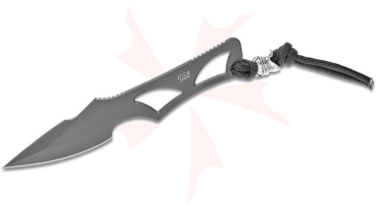 Spartan Blades Enyo Neck Knife, Black, 2-11/16 inch S35VN Drop Point Blade, Black Kydex Sheath