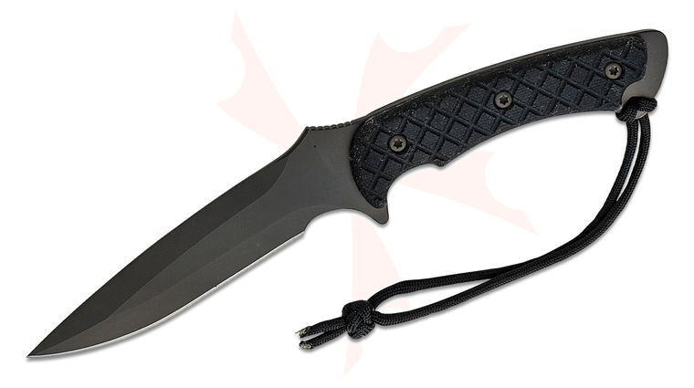 Spartan Blades Ares Combat Fixed Blade Knife 5.375 inch S45VN Black Drop Point, Black Micarta Handles, Black Kydex Sheath