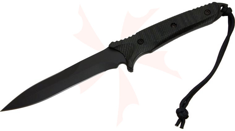 Spartan Blades Breed Fighting Dagger 5-1/2 inch S35VN Black Double Edge Blade, Black Micarta Handles, Black MOLLE Sheath