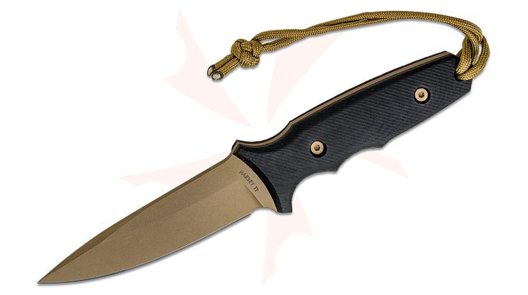 Spartan Blades Harsey TT Tactical Trout Fixed Blade Knife 4.5 inch S45VN FDE Spear Point, Black Micarta Handles, Tan MOLLE Sheath