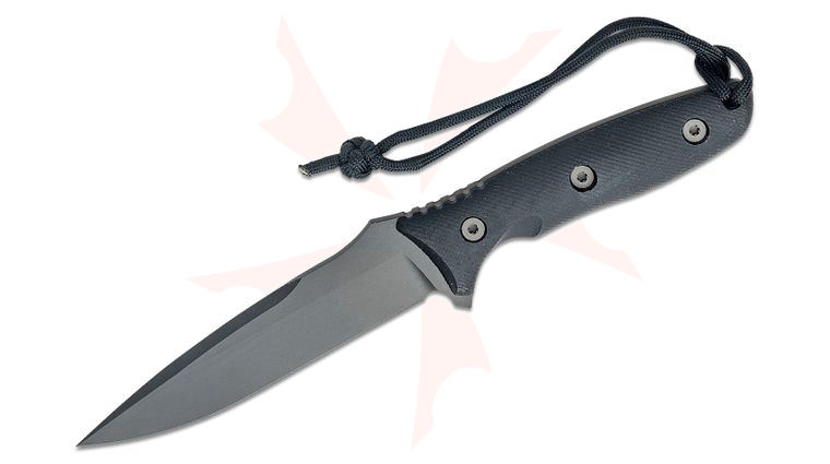 Spartan Blades Moros Fixed Blade Knife 5.25 inch S45VN Black Spear Point, Black Canvas Micarta Handles, Black Kydex Sheath