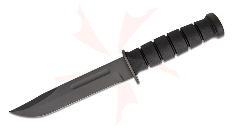 Spartan Blades KA-BAR Fixed Blade Knife 7 inch CPM-MagnaCut Black Clip Point, Black Kraton G Handles, Black Kydex Sheath