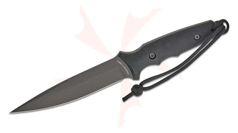 Spartan Blades Harsey Clandestina Fixed Blade Knife 5.75 inch CPM-MagnaCut Black Spear Point Blade, Black Canvas Micarta Handles, Black Kydex Sheath