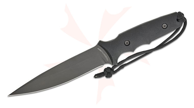 Spartan Blades Harsey Clandestina Fixed Blade Knife 5.75 inch CPM-MagnaCut Black Spear Point Blade, Black Canvas Micarta Handles, MultiCam MOLLE Sheath