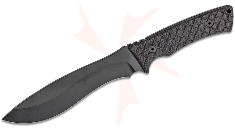 Spartan Blades Professional Grade Machai Fixed Blade Knife 6.625 inch 1095 Black Powder Coated Blade, Black Micarta Handles, Black Injection Molded Sheath