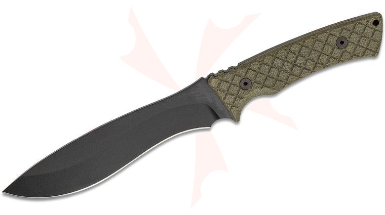 Spartan Blades Professional Grade Machai Fixed Blade Knife 6.625 inch 1095 Black Powder Coated Blade, Green Micarta Handles, Black Injection Molded Sheath