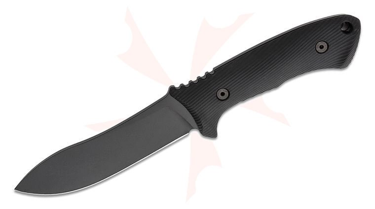 Spartan Blades Professional Grade Harsey Nessmuk Fixed Blade Knife 5 inch 1095 Black Powder Coated Blade, Black Injection Molded Handles, Black Injection Molded Sheath