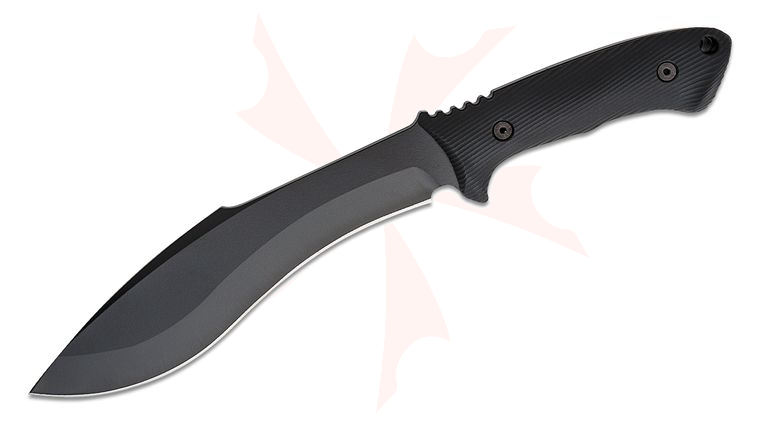 Spartan Blades Professional Grade Harsey Kukri Fixed Blade Knife 8.75 inch 1095 Black Powder Coated Blade, Black Injection Molded Handles, Black Injection Molded Sheath