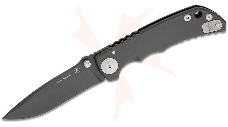 Spartan Blades SHF Harsey Folding Knife 3.95 inch CPM-MagnaCut Black PVD Plain Blade, Black Titanium Handles