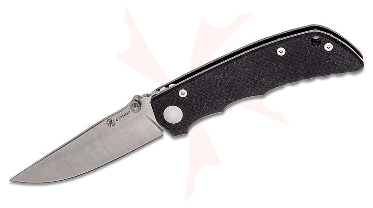 Spartan Blades Field Grade Harsey TALOS Folding Knife 3.125 inch CTS-XHP Stonewashed Blade, Textured Black G10 Handles
