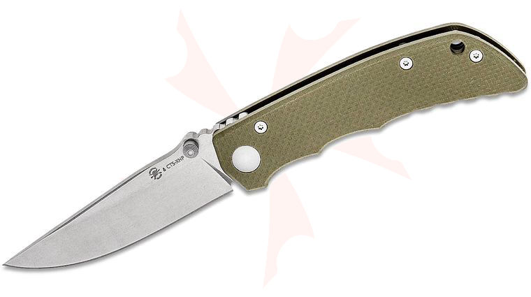 Spartan Blades Field Grade Harsey TALOS Folding Knife 3.125 inch CTS-XHP Stonewashed Blade, Textured Green G10 Handles