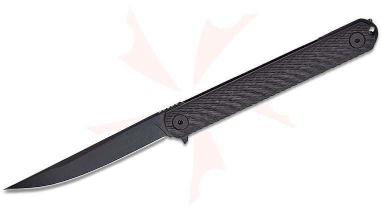 Spartan Blades Field Grade Spartan-Nemec Liner Lock Flipper Knife 3.5 inch CPM-S35VN Black PVD Straight Back Blade, Sculpted Carbon Fiber Handles