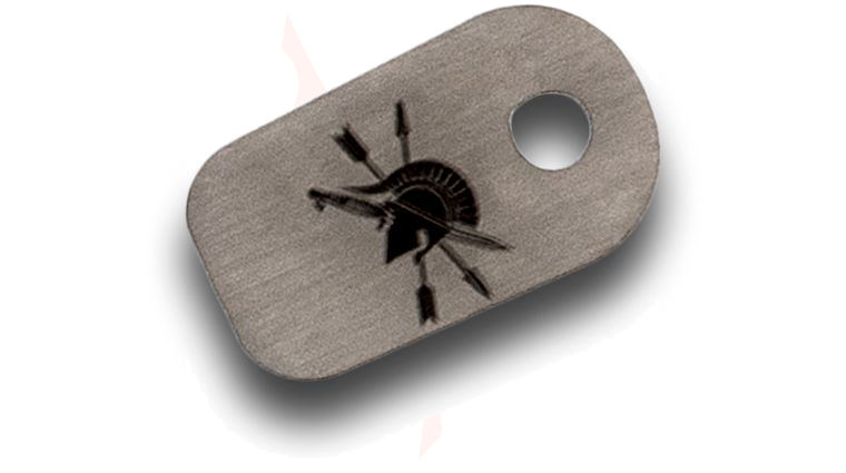 Spartan Blades Stonewashed Titanium  inchSpartan Logo inch Filler Tab