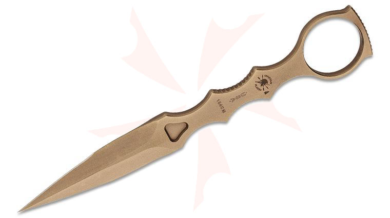 Spartan Blades CQB Close Quarters Battle Tool, 2-7/8 inch 154CM FDE Dagger Blade, Tan Kydex Sheath