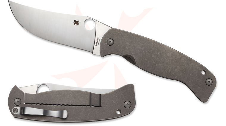 Spyderco C185TIP Farid Mehr K2 Folding Knife 4.54 inch CPM-S10V Satin Plain Blade, Titanium Handles