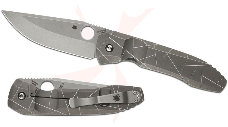 Spyderco C199TIP Peter Rassenti Nirvana Folding Knife 3.74 inch S90V Plain Blade, Integral Titanium Handle