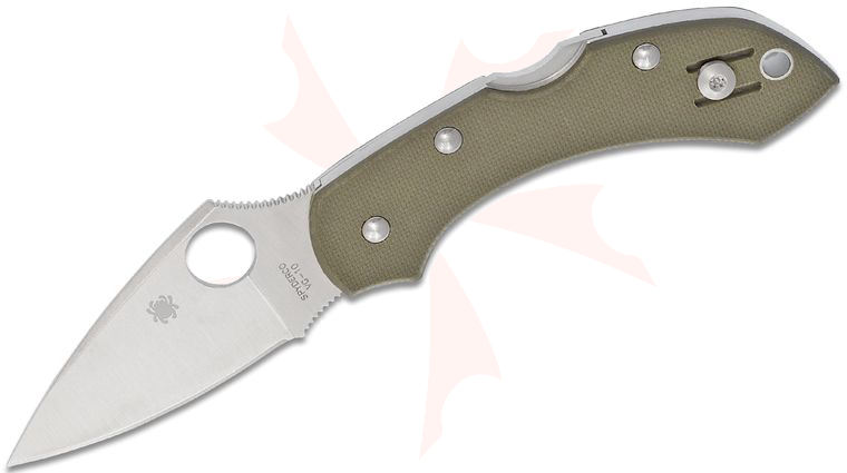 Spyderco Dragonfly 2.25 inch VG10 Plain Blade, Foliage Green G10 Handles