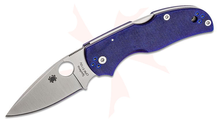 Spyderco Native 5 Folding Knife 2.95 inch S110V Satin Plain Blade, Blue/Purple (Blurple) G10 Handles