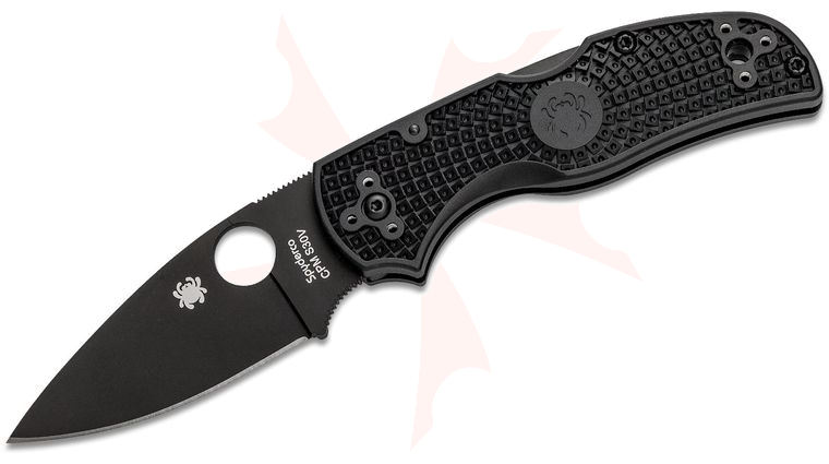 Spyderco Native 5 Folding Knife 3 inch S30V Black Plain Blade, Black FRN Handles