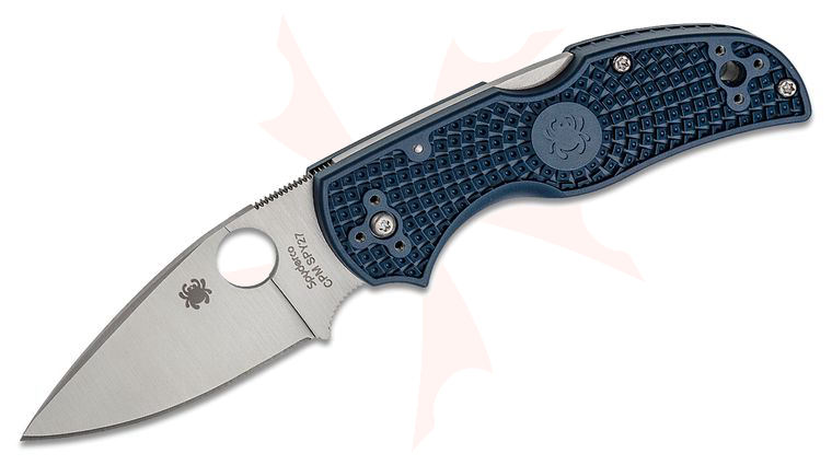 Spyderco Native 5 Lightweight Folding Knife 2.95 inch CPM-SPY27 Satin Plain Blade, Cobalt Blue FRN Handles