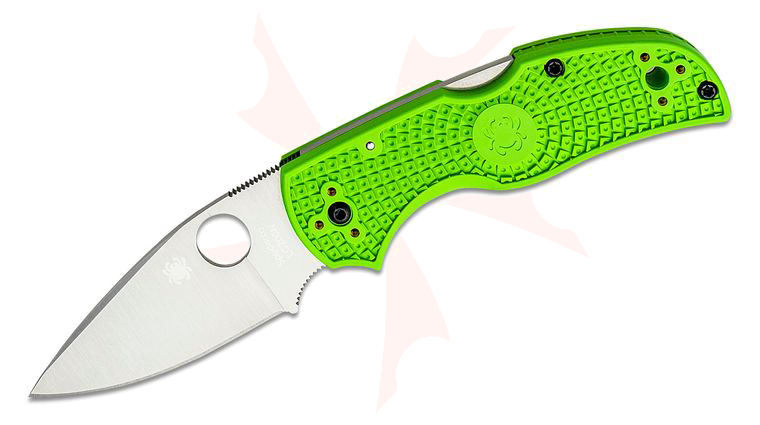 Spyderco Native 5 Salt Folding Knife 2.95 inch LC200N Satin Plain Blade, Green FRN Handles