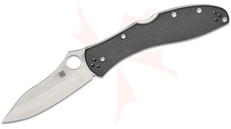 Spyderco Centofante 3 Distributor Exclusive Lockback Folding Knife 3.125 inch CPM-CruWear Drop Point Blade, Smooth Carbon Fiber Handles