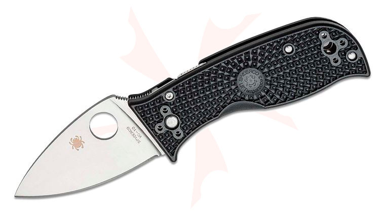 Spyderco Lil' Temperance 3 Lightweight Folding Knife 2.92 inch VG10 Satin Plain Blade, Black FRN Handles