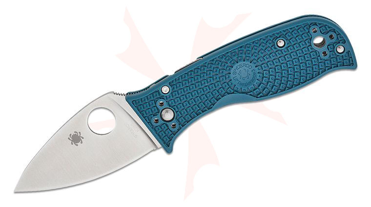 Spyderco Lil' Temperance 3 Lightweight Folding Knife 2.92 inch K390 Satin Plain Blade, Blue FRN Handles