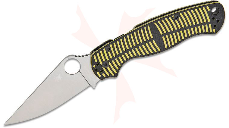 Spyderco Paramilitary 2 Salt Compression Lock Folding Knife 3.45 inch CPM-MagnaCut Satin Blade, Yellow/Black G10 Handles