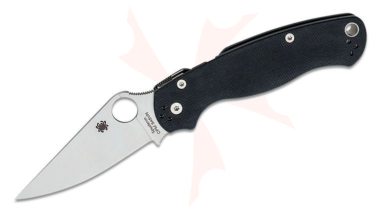 Spyderco Paramilitary 2 Folding Knife 3.42 inch CPM-S45VN Satin Plain Blade, Black G10 Handles