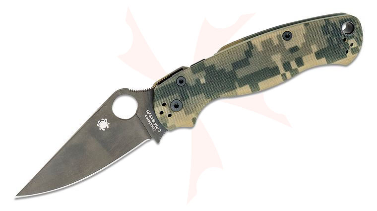 Spyderco Paramilitary 2 Folding Knife 3.42 inch CPM-S45VN Black Plain Blade, Digital Camo Handles