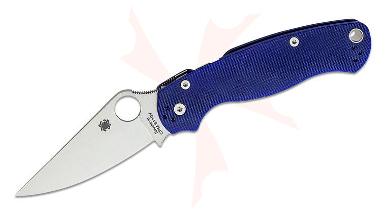 Spyderco Paramilitary 2 Folding Knife 3.42 inch CPM-S110V Satin Blade, Blue/Purple (Blurple) G10 Handles