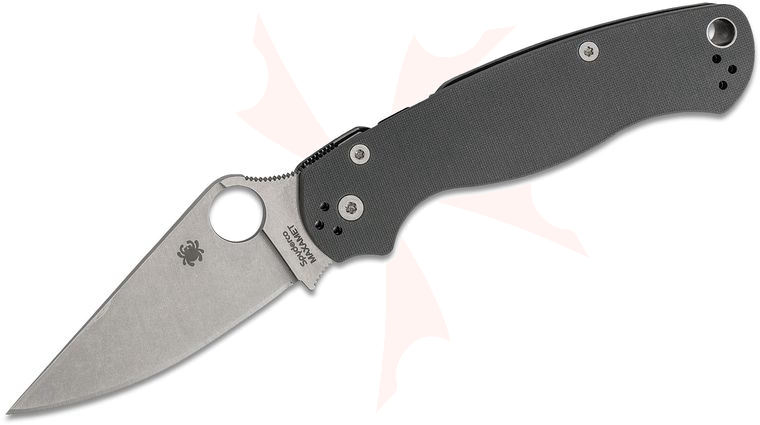 Spyderco C81GPDGY2 Paramilitary 2 Folding Knife 3.47 inch Maxamet Satin Blade, Dark Gray G10 Handles
