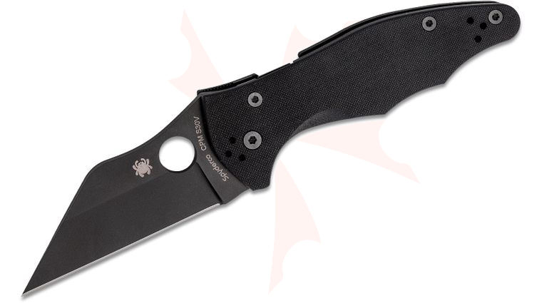 Spyderco Yojimbo 2 Folding Knife 3.2 inch S30V Black DLC Plain Blade, Black G10 Handles