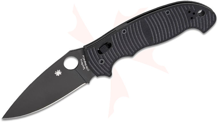 Spyderco Manix 2 XL Salt Ball Bearing Lock Folding Knife 3.85 inch CPM-MagnaCut Black DLC Plain Blade, Black G10 Handles