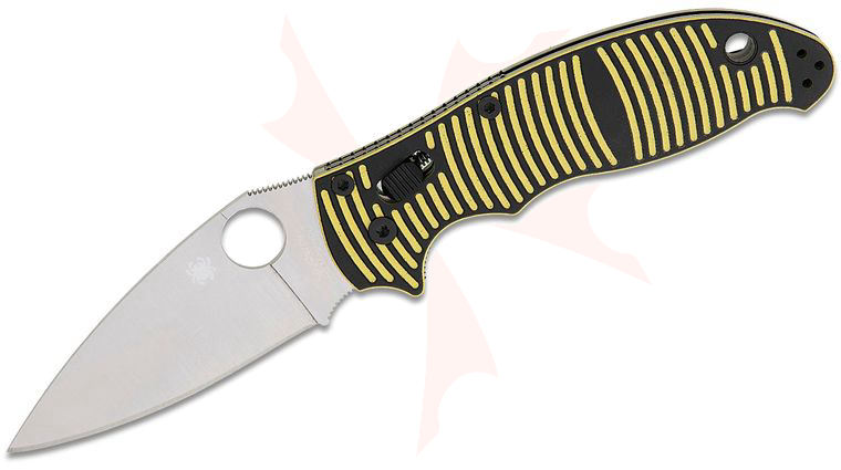 Spyderco Manix 2 Salt Folding Knife 3.37 inch CPM-MagnaCut Satin Plain Blade, Yellow/Black G10 Handles