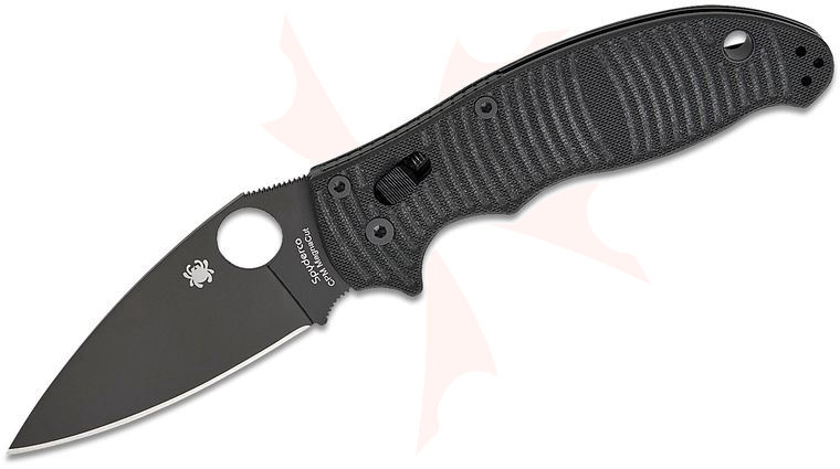 Spyderco Manix 2 Salt Folding Knife 3.37 inch CPM-MagnaCut Black DLC Plain Blade, Black G10 Handles
